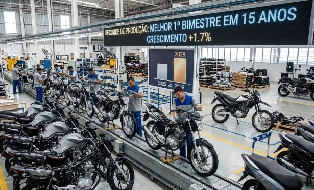 Produ��o de motos no Brasil tem o melhor primeiro bimestre em 15 anos
