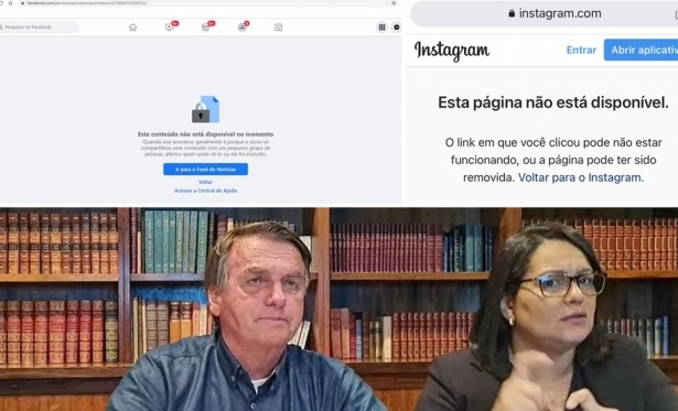 Facebook tira do ar live de Bolsonaro com mentira sobre vacina da Covid e Aids 